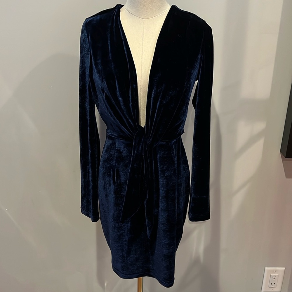 Velvet navy blue dress!